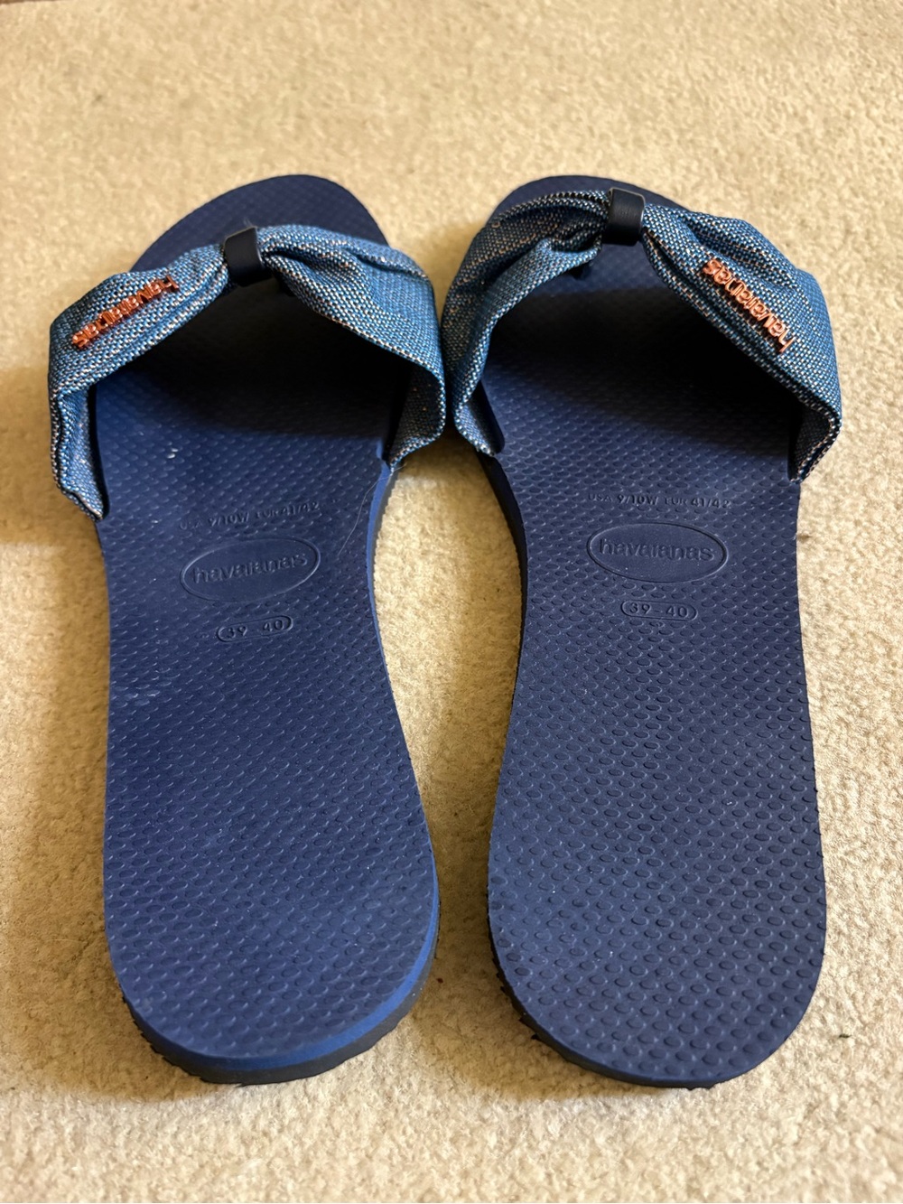 HAVAIANAS You St. Tropez Shine Flip Flop Sandals size 39/40 - Picture 5 of 10